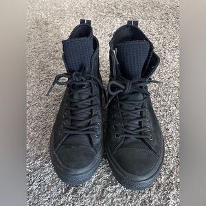Converse Unisex Black Leather Chuck Taylor High-Top Sneakers Men’s Sz 8/ W Sz 10